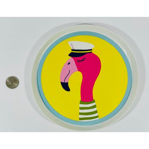 Pottery Barn Kids Pink Flamingo Plates 9” Melamine BPA-Free Bright Shatterproof - Picture 4 of 7